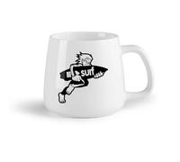 AYUEHBN Frutta in ceramica Tazza in ceramica per caffè, tè e cacao Vacanze con onde estreme e sport di surf （14oz/400ml） per espresso, set da tè