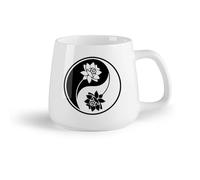 AYUEHBN Frutta in ceramica Tazza in ceramica per caffè, tè e cacao Yin Yang Lotus Yoga Meditazione Buddismo （14oz/400ml） per espresso, set da tè