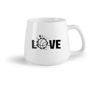 AYUEHBN Frutta in ceramica Tazza in ceramica per casa e ufficio Amo la pallavolo, lo sport, il gioco da spiaggia （14oz/400ml） Regalo per uomo o donna