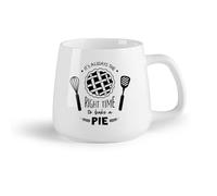 AYUEHBN Frutta in ceramica Tazza in ceramica per casa e ufficio Citazione della cucina Right Time Bake Pie Bakery （14oz/400ml） Un bel regalo di Natale