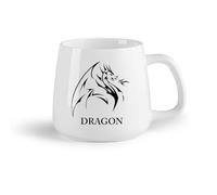 AYUEHBN Frutta in ceramica Tazza in ceramica per casa e ufficio Draghi Ali Fantasy Mitologia Animale （14oz/400ml） Regalo divertente per amanti del caffè, migliori amici, colleghi e amici