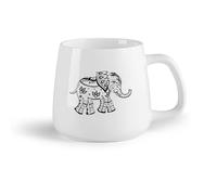 AYUEHBN Frutta in ceramica Tazza in ceramica per casa e ufficio Elefante indiano, animale indù （14oz/400ml） Caffè, tè, latte macchiato, latte, cacao, succhi di frutta e altre bevande calde