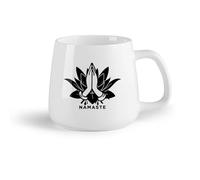 AYUEHBN Frutta in ceramica Tazza in ceramica per casa e ufficio Meditazione Buddha Yoga Fiore di loto Namaste （14oz/400ml） Un bel regalo di Natale