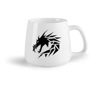 AYUEHBN Frutta in ceramica Tazza in ceramica per casa e ufficio Mitologia geometrica del drago （14oz/400ml） per caffè, zuppa, tè, latte, latte macchiato, cioccolata calda, donna, uomo