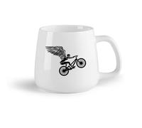 AYUEHBN Frutta in ceramica Tazza in ceramica per casa e ufficio Motocicletta volante con le ali （14oz/400ml） Caffè, tè, latte macchiato, latte, cacao, succhi di frutta e altre bevande calde