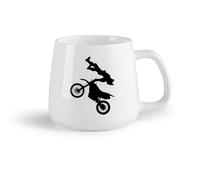 AYUEHBN Frutta in ceramica Tazza in ceramica per casa e ufficio Motociclista, stuntman, saltatore di motocross （14oz/400ml） Un bel regalo di Natale