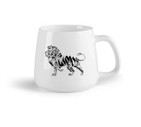 AYUEHBN Frutta in ceramica Tazza in ceramica per casa e ufficio Parole di savana animale leone （14oz/400ml） Caffè, tè, latte macchiato, latte, cacao, succhi di frutta e altre bevande calde