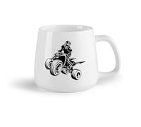 AYUEHBN Frutta in ceramica Tazza in ceramica per casa e ufficio Pilota di quad ATV da corsa Sport estremi （14oz/400ml） Cappuccino, latte macchiato, tè, espresso