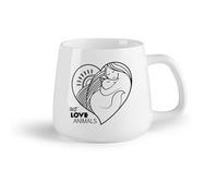 AYUEHBN Frutta in ceramica Tazza in ceramica per casa e ufficio Protezione degli animali Amiamo gli animali （14oz/400ml） per caffè, avena, tè, facile da pulire