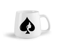 AYUEHBN Frutta in ceramica Tazza in ceramica per casa e ufficio Regina di picche Carte da gioco Poker （14oz/400ml） Ottimo per casa, ufficio, bar, idee regalo