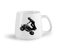 AYUEHBN Frutta in ceramica Tazza in ceramica per casa e ufficio Silhouette Rider Quad Bike Extreme Sport Motocross （14oz/400ml） Un bel regalo di Natale