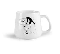 AYUEHBN Frutta in ceramica Tazza in ceramica per casa e ufficio Visore VR Realtà Virtuale Donna Videogiochi （14oz/400ml） Perfetto per cucine, ristoranti e bar, ottima idea regalo