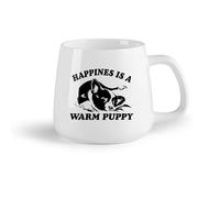 AYUEHBN Frutta in ceramica Tazza in porcellana Frase di parole sul cucciolo carino del cane domestico che esprime felicità （14oz/400ml） per casa o lavoro