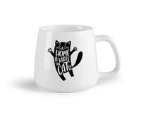 AYUEHBN Frutta in ceramica Tazza, tazza da caffè/tè Casa è lì il gatto che gli animali domestici amano la frase sulla casa （14oz/400ml） Bar o regalo