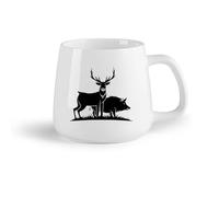 AYUEHBN Frutta in ceramica Tazza, tazza da caffè/tè Club di caccia al cervo e al cinghiale Animali selvatici della foresta （14oz/400ml） per casa e ufficio