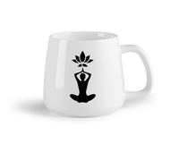 AYUEHBN Frutta in ceramica Tazza, tazza da caffè/tè Posizione del loto, Buddismo dei fiori, Studio yoga, Meditazione （14oz/400ml） e bevande calde, espresso