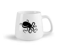 AYUEHBN Frutta in ceramica Tazze con manico comodo Illustrazione di polpo con tentacoli animali marini （14oz/400ml） Lavabile in lavastoviglie e adatto al microonde