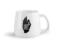 AYUEHBN Frutta in ceramica Tazze con manico comodo Simbolo di equilibrio nella mediazione yoga della mano （14oz/400ml） Lavabile in lavastoviglie e adatto al microonde