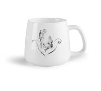 AYUEHBN Frutta in ceramica Tazze da caffè con manici grandi per uomo e donna Due ragazze e fiori （14oz/400ml） Regalo divertente per amanti del caffè, migliori amici, colleghi e amici