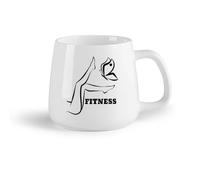 AYUEHBN Frutta in ceramica Tazze da caffè con manico Centro fitness Ragazza Donna Gambe Ginnastica Motivazione （14oz/400ml） per caffè, avena, tè, facile da pulire