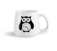 AYUEHBN Frutta in ceramica Tazze da caffè con manico Divertente orologio a forma di gufo, perfetto per bambini （14oz/400ml） Regalo per uomo o donna