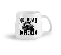 AYUEHBN Frutta in ceramica Tazze da caffè con manico Frase di avventura Nessuna strada Nessun problema SUV Auto Auto （14oz/400ml） Lavabile in lavastoviglie