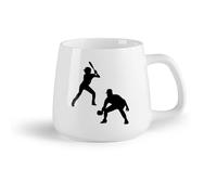 AYUEHBN Frutta in ceramica Tazze da caffè con manico Giocatore di baseball per ragazzi, mazza, palla, gioco sportivo （14oz/400ml） per tè, caffè, infuso caldo