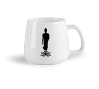 AYUEHBN Frutta in ceramica Tazze da caffè con manico Meditazione del Buddha, Yoga, Fiore di Loto, Buddismo （14oz/400ml） Perfetto per cucine, ristoranti e bar, ottima idea regalo