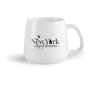 AYUEHBN Frutta in ceramica Tazze da caffè con manico NY New York Città dei sogni Statua della libertà Uccelli （14oz/400ml） Regalo per uomo o donna