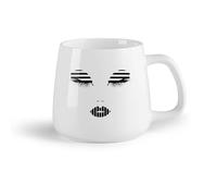 AYUEHBN Frutta in ceramica Tazze da caffè con manico Salone di bellezza Trucco sex appeal Occhi Ciglia Labbra （14oz/400ml） Porcellana fine (ceramica)