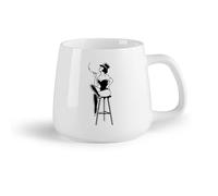 AYUEHBN Frutta in ceramica Tazze da caffè con manico sex appeal Lady Bar Sgabello Retro Bocchino Cappello Attrice （14oz/400ml） per espresso, set da tè