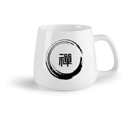 AYUEHBN Frutta in ceramica Tazze da caffè e tè Buddha Zen Enso Circle Buddismo Yoga Meditazione Rilassamento OM Zen Yoga （14oz/400ml） per casa e ufficio