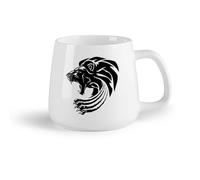 AYUEHBN Frutta in ceramica Tazze da caffè e tè Illustrazione della testa di leone con artigli furiosi, animale selvatico （14oz/400ml） per casa e ufficio