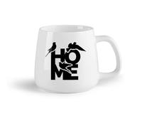 AYUEHBN Frutta in ceramica Tazze da caffè in ceramica bianca Benvenuti a casa, uccelli viventi （14oz/400ml） Ufficio, casa, bar, lavabile in lavastoviglie e adatto al microonde