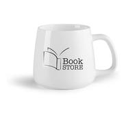 AYUEHBN Frutta in ceramica Tazze da caffè in ceramica bianca Biblioteca di lettura Libreria （14oz/400ml） per caffè, zuppa, tè, latte, latte macchiato, cioccolata calda, donna, uomo