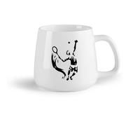 AYUEHBN Frutta in ceramica Tazze da caffè in ceramica bianca Competizioni sportive Giocatore di gioco Tennis （14oz/400ml） per espresso, set da tè