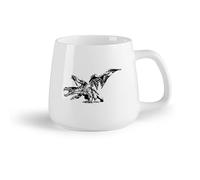 AYUEHBN Frutta in ceramica Tazze da caffè in ceramica bianca Drago Animale Bestia Mitologia Fantasia Mostro （14oz/400ml） Ottimo per casa, ufficio, bar, idee regalo