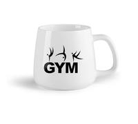 AYUEHBN Frutta in ceramica Tazze da caffè in ceramica bianca Ginnastica Parola Fitnesscenter Sport Ginnastica （14oz/400ml） per tè, caffè, infuso caldo