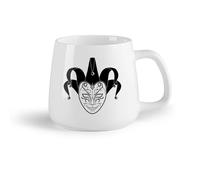 AYUEHBN Frutta in ceramica Tazze da caffè in ceramica bianca Gioco d'azzardo del casinò di carte Joker Poker （14oz/400ml） per tè, caffè, infuso caldo