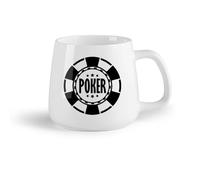 AYUEHBN Frutta in ceramica Tazze da caffè in ceramica bianca Gioco d'azzardo Poker Chip Casino House （14oz/400ml） per bevande calde, latte macchiato, cappuccino