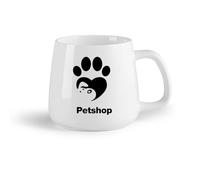 AYUEHBN Frutta in ceramica Tazze da caffè in ceramica bianca Pet Shop Love Cute Animals Paw Print （14oz/400ml） Lavabile in lavastoviglie, adatto al microonde, per ufficio e casa