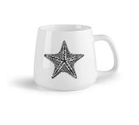 AYUEHBN Frutta in ceramica Tazze da caffè in ceramica bianca Stella marina Mare Oceano Animale marino （14oz/400ml） Cappuccino, latte macchiato, tè, espresso