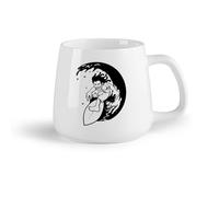 AYUEHBN Frutta in ceramica Tazze da caffè in ceramica bianca Surf Surfista Onde Oceano Sport Acquatici （14oz/400ml） per bevande calde, latte macchiato, cappuccino