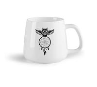 AYUEHBN Frutta in ceramica Tazze da caffè in gres con manico Acchiappasogni gufo uccello notturno （14oz/400ml） Lavabile in lavastoviglie, adatto al microonde, per ufficio e casa