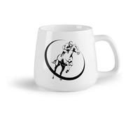 AYUEHBN Frutta in ceramica Tazze da caffè in gres con manico Corsa di cavalli, fantino, jogging, ippodromo （14oz/400ml） per bevande calde, latte macchiato, cappuccino