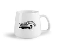 AYUEHBN Frutta in ceramica Tazze da caffè in gres con manico Corsa di velocità su strada per auto d'epoca （14oz/400ml） Cappuccino, latte macchiato, tè, espresso