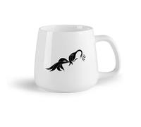 AYUEHBN Frutta in ceramica Tazze da caffè in gres con manico Incredibile uccello nobile fenice fantasy su ramo （14oz/400ml） Uso in bar o ristorante