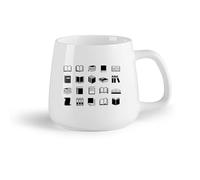 AYUEHBN Frutta in ceramica Tazze da caffè in gres con manico Libreria Many Books Library Collection （14oz/400ml） Regalo divertente per amanti del caffè, migliori amici, colleghi e amici