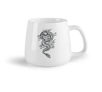 AYUEHBN Frutta in ceramica Tazze da caffè in gres con manico Mito fantasy del drago cinese asiatico （14oz/400ml） Elegante e resistente - Adatto al microonde e alla lavastoviglie