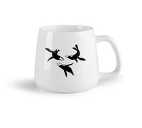 AYUEHBN Frutta in ceramica Tazze da caffè in gres con manico Otarie Animali marini dell'oceano Bagno （14oz/400ml） Elegante e resistente - Adatto al microonde e alla lavastoviglie